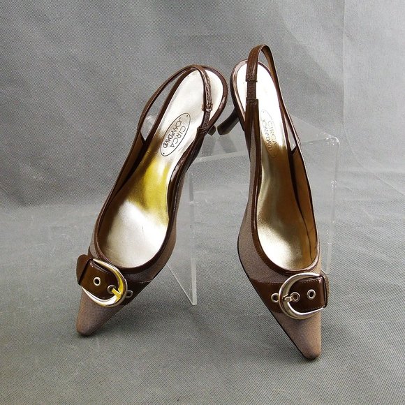 Circa Joan & David Women Open Back Shoes 8M Leather Sole - Picture 3 of 9